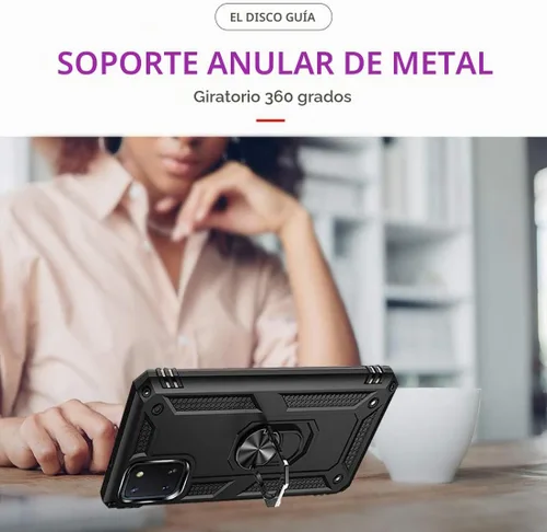Vista 3 de Funda para Galaxy Note 10 Lite - Funda protectora de grado militar con soporte magnético para anillo de coche, cubierta de soporte para Samsung