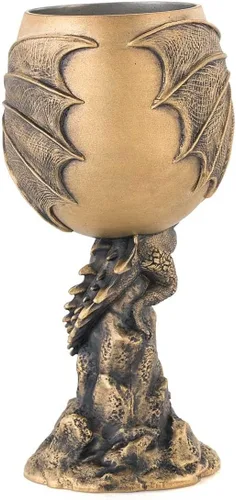 Vista 4 de Royal Selangor Colección Juego de Tronos acabado a mano de peltre edición limitada Gilt Drogon Goblet Gift