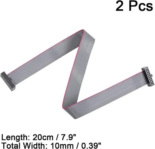 Vista 2 de uxcell IDC 16 pines conector plano cable de cinta L 7.9 in 0.05 in paso, 2 piezas Conector hembra