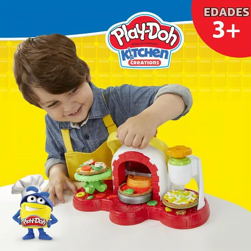 Vista 6 de Play-Doh Stamp 'N Top - Juguete para horno de pizza con 5 colores no tóxicos