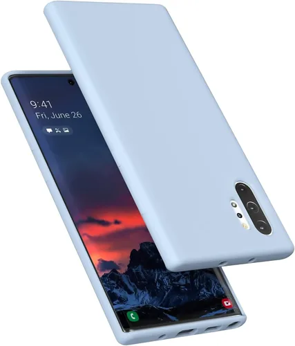 Vista 25 de Diseñada para Galaxy Note 10 Plus, goma de gel de silicona líquida a prueba de golpes, cojín de forro de tela de microfibra suave compatible