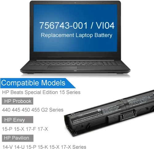 Vista 3 de VI04 - Batería para portátil HP Pavilion Beats Special Edition 15-P 15Z-P Series 15-p030nr 15-p390nr 15-p393nr 15-p099nr 15-p008au 15-p017au