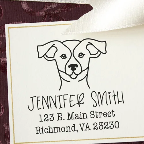 Vista 46 de Sello de dirección personalizado Basset Hound – Sello personalizable con nombre y dirección para sobres, ideal para amantes de los perros