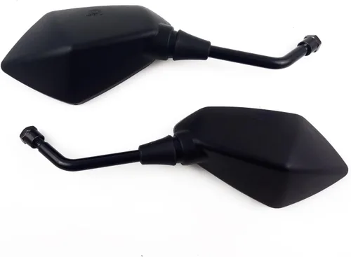 Vista 4 de Espejo retrovisor universal para motocicleta, ojo de halcón, lateral, con perno de 10 mm, abrazadera de montaje en manubrio de 7/8 pulgadas