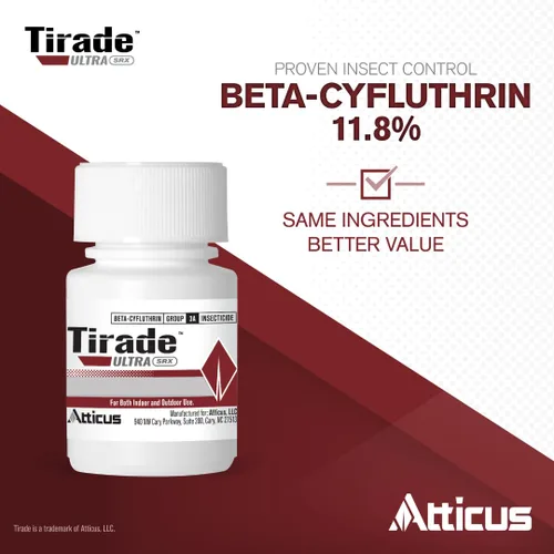Vista 2 de Atticus Tirade Ultra SRX Insecticida (1.1 fl oz) - Beta-Cyfluthrin Concentrate