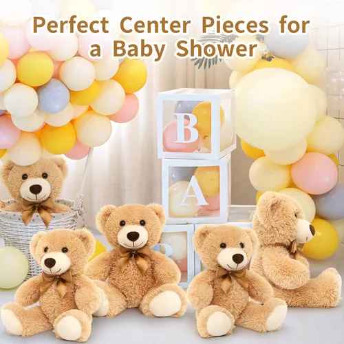 Vista 5 de Tezituor Oso de peluche a granel, 5 paquetes, 14 pulgadas, pequeño oso de peluche a granel, centro de mesa de osos de peluche para baby shower, osos