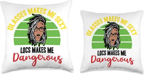 Vista 3 de Locs Afro Dreadlocks Love Beauty Hair Locs Make me Dangerous Afro Hair Black American African Girl Throw Pillow, 16x16, Multicolor