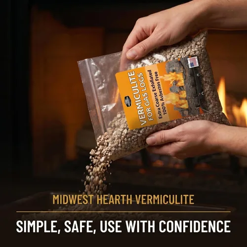 Vista 4 de Midwest Hearth Gránulos de vermiculita para chimeneas de gas - Bolsa de 12 oz