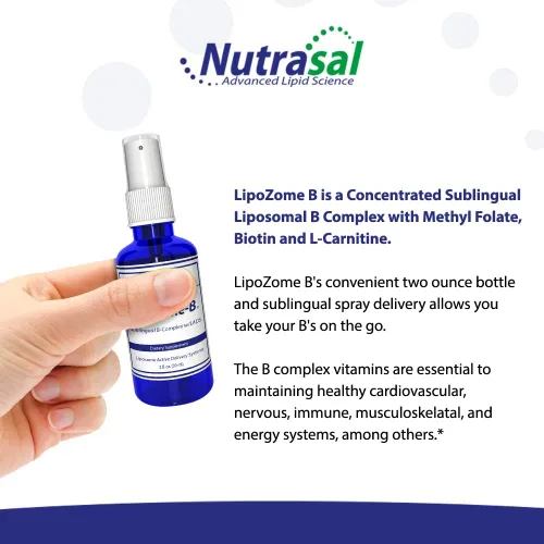 Vista 4 de Nutrasal LipoZome B-Complex Sublingual Spray - 2 onzas líquidas