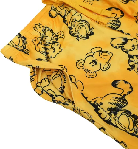 Vista 2 de Pantalones de dormir Garfield naranja para hombre adulto