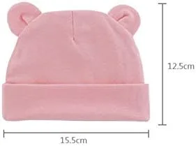 Vista 6 de Guozyun Sombreros recién nacidos Bebé Niña Algodón Beanie Gorras Sombrero Bebé Suave Cráneo Tapas Hospital Sombrero para Bebé Niña 0-12 Meses
