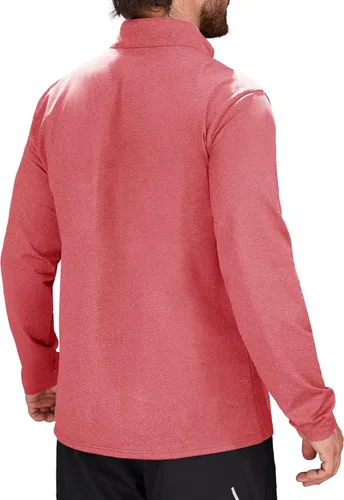 Vista 33 de MAGCOMSEN Sudadera de golf de manga larga con forro polar para hombre, con cremallera de 1/4, térmica, para correr