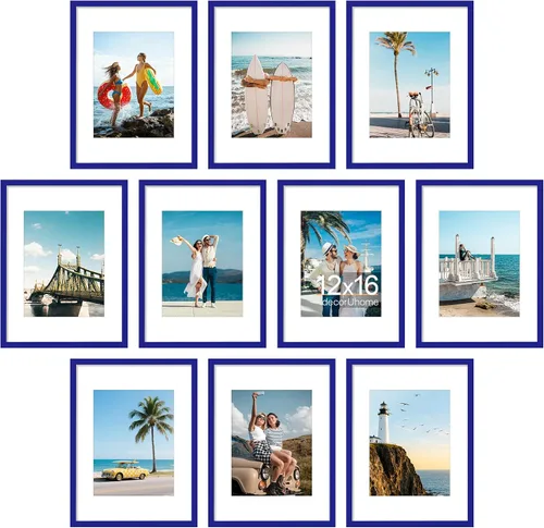 Vista 13 de decorUhome Paquete de 10 marcos de fotos de 4 x 6 pulgadas, decoración de Dorado