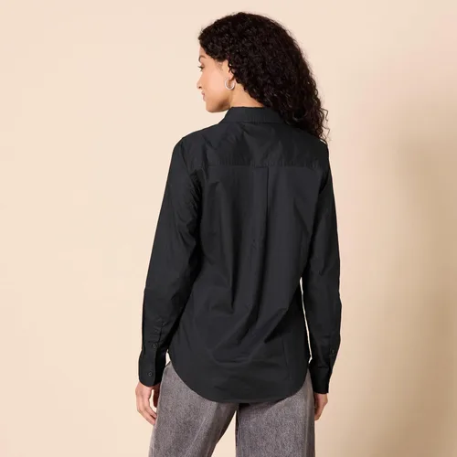 Vista 2 de Amazon Essentials - Camisa de popelina para mujer, de manga larga, con botones y ajuste regular