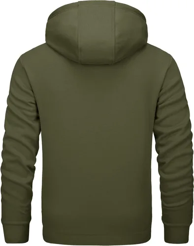 Vista 3 de TACVASEN Sudadera deportiva ligera con capucha de algodón para hombre con bolsillo canguro