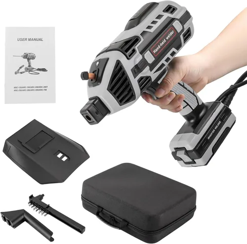 Vista 5 de Máquina de soldadura de mano, pistola de soldadura de arco portátil, kit de máquina soldadora eléctrica con caja de herramientas, máquina