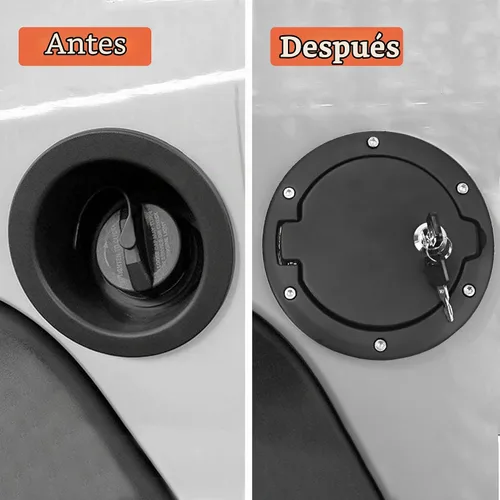 Vista 6 de Cubierta de puerta de llenado de combustible, cubierta de tapa de depósito de combustible de gas, color negro, apta para Jeep Wrangler JK 2007 2008