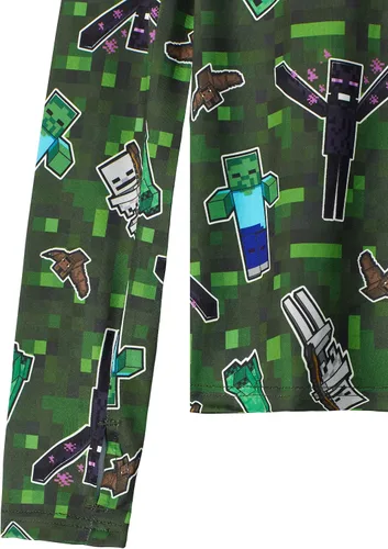 Vista 5 de Minecraft Conjunto de ropa interior térmica para niños de 2 piezas camisa de capa base y leggings largos John para niños