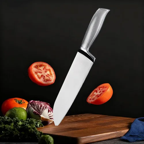 Vista 7 de Juego de 3 cuchillos de chef de acero inoxidable, cuchillos afilados Santoku Kitchen Knives, Japanese Cooking Knife, Ergonomic Non-Slip Handle