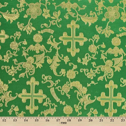 Vista 2 de Tela metálica de brocado de cruz de iglesia 60 (oro/oro)