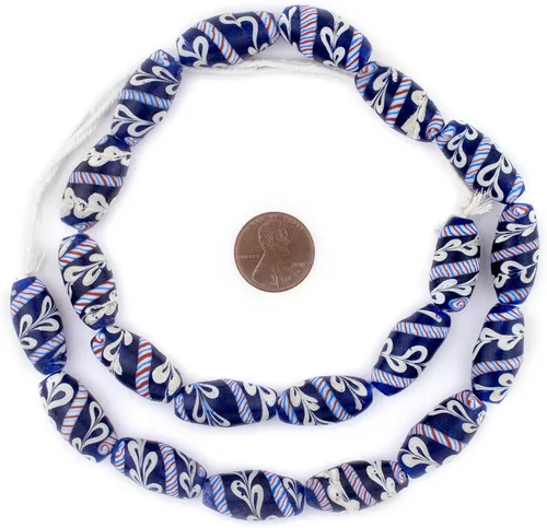 Vista 2 de TheBeadChest - Cuentas de Lewis y Clark azul índigo (0.945 x 0.472 in)