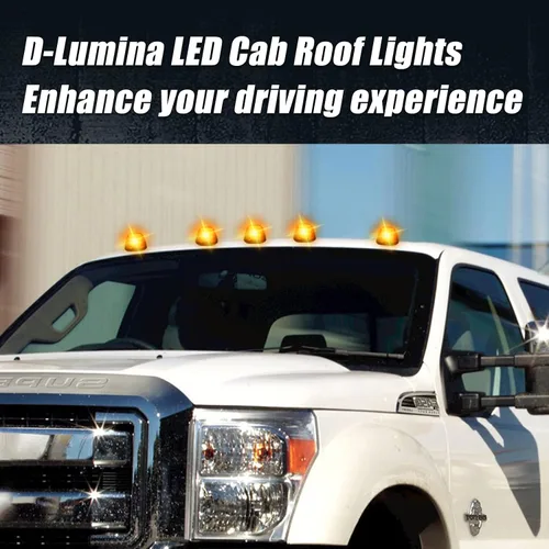 Vista 5 de D-Lumina Luces LED de techo de cabina con lente ámbar para Ford F150 F250 F350 F450 F550 F650 F750 E150 E250 E350 E450 1999-2016 Super Duty Camiones
