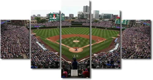 Vista 108 de Arte para pared, lienzo para estadio deportivo, arte para pared, diseño de campo de Wrigley en Chicago, pinturas de Chicago, impresiones sobre