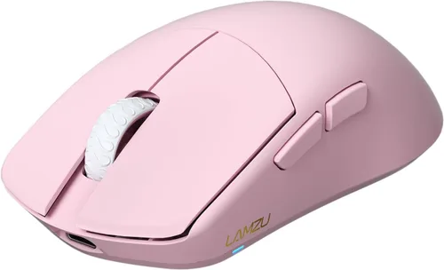 Vista 5 de Lamzu Maya Champion Edition - Mouse inalámbrico para juegos, ultraligero de 1.77 onzas, interruptor óptico, codificador dorado TTC a prueba de Rosa