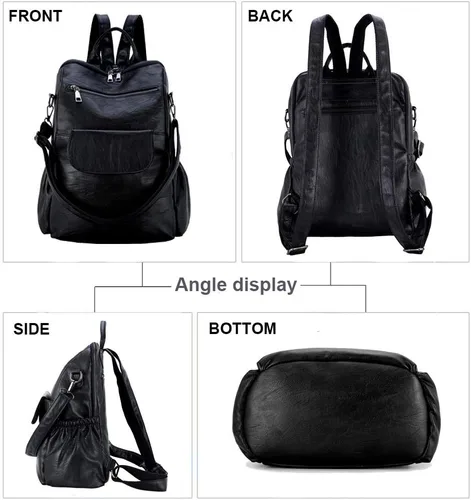 Vista 28 de Mochila de moda para mujer, impermeable, bolsa de viaje, bolsa de hombro convertible para mujer