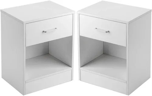 Vista 5 de Juego de 2 mesitas de noche con cajón de almacenamiento para el hogar, dormitorio, oficina