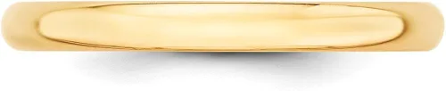 Vista 2 de Sólido 14K oro amarillo 2,5mm. redondeadas boda banda anillo, oro amarillo, 6, HRL025-6