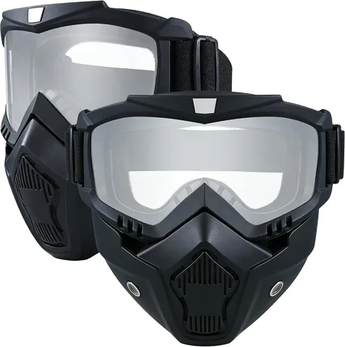 Vista 17 de Máscara facial de motocicleta de cara completa, gafas de bicicleta de tierra motocross, ATV, todoterreno, gafas de conducción y carreras