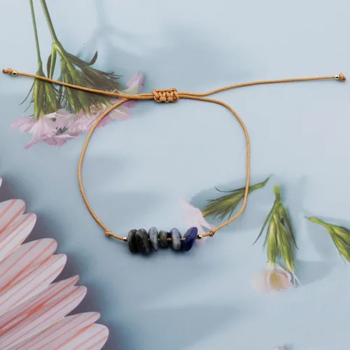Vista 3 de Pulsera de piedra natural curativa energética, pulsera de amatista natural cruda, pulseras elásticas unisex