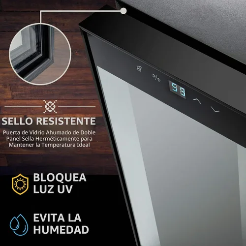 Vista 8 de Ivation Refrigerador de vino con compresor de 18 botellas con sistema de refrigeración de control inteligente de aplicación Wi-Fi Refrigerador