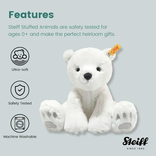 Vista 4 de Steiff Lasse - Juguete de peluche de oso polar, color blanco, 11 pulgadas