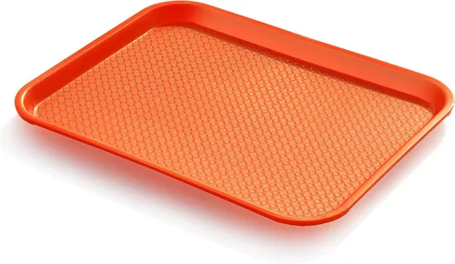 Vista 3 de New Star Foodservice Bandeja de comida rápida, juego de 12 (naranja, 14 x 18 pulgadas)