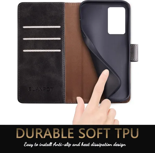 Vista 6 de SUANPOT Funda de piel tipo cartera para Samsung Galaxy Note 20 Ultra 5G de 6.9 pulgadas con bloqueo RFID, tarjetero para tarjetas de crédito, funda