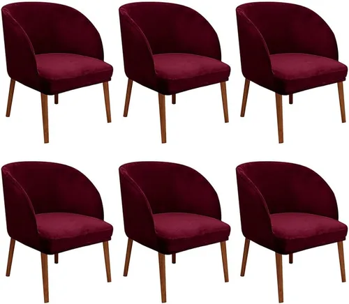 Vista 21 de Juego de 2 fundas de terciopelo elástico para sillas de comedor, con respaldo curvo moderno, protector de silla para sala de estar, dormitorio, Beige