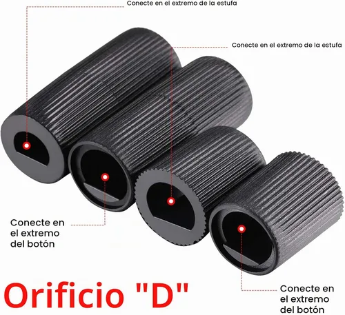 Vista 3 de Jetec Paquete de 4 perillas de control de repuesto con 12 adaptadores para horno/estufa/cocina, por favor verifique cuidadosamente si las Negro