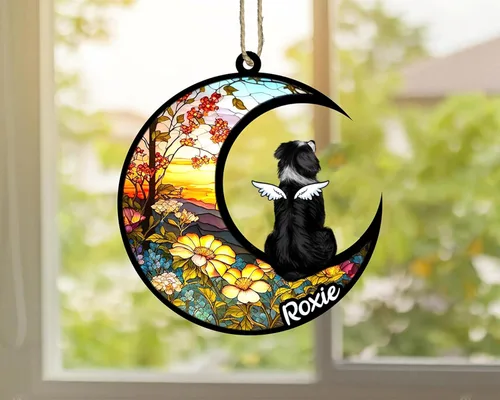 Vista 938 de LOVELYPOD Adorno de Navidad personalizado para perro Basset Hound (marrón) Basset Hound (marrón) adorno para atrapasoles de perro, razas de perros