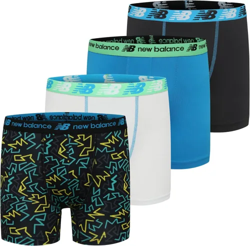 Vista 14 de New Balance Performance - Calzoncillos tipo bóxer para niño Negro/Team Royal/Blanco/Estampado Imán