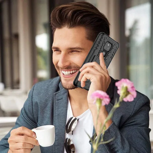 Vista 6 de Yiakeng - Funda para Moto G Play 2021, funda para Moto G Play con protector de pantalla HD, protector de silicona a prueba de golpes con función