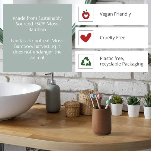 Vista 4 de Wild & Stone Cepillos de dientes orgánicos de bambú para bebé, paquete de 4, cerdas suaves, mango 100% compostable, sin BPA, cepillos de dientes
