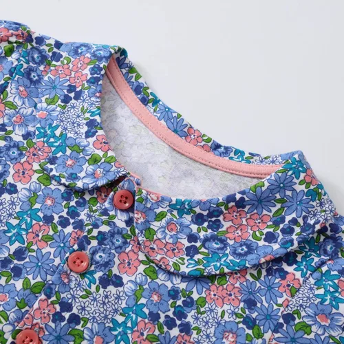 Vista 4 de HOMAGIC2WE Vestido casual de manga corta para niñas pequeñas, vestidos básicos de algodón para leggings