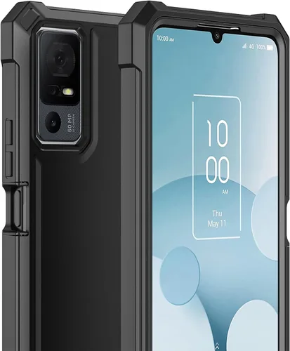 Vista 8 de Ailiber - Carcasa para TCL 40 XL T608M/Jitterbug Smart 4/40T T608DL, color negro Screen Protector, Air-Guard Corners, Dual Layer, Flexible TPU