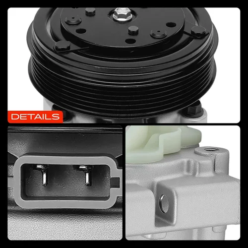 Vista 9 de Compresor de aire acondicionado A-Premium con embrague compatible con Ford para Ford Escape 2.0L 2001-2004, Contour 2.0L 1995-2000 y Mercury