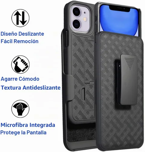 Vista 6 de Ailiber Funda con clip para cinturón para iPhone 11, protector de pantalla