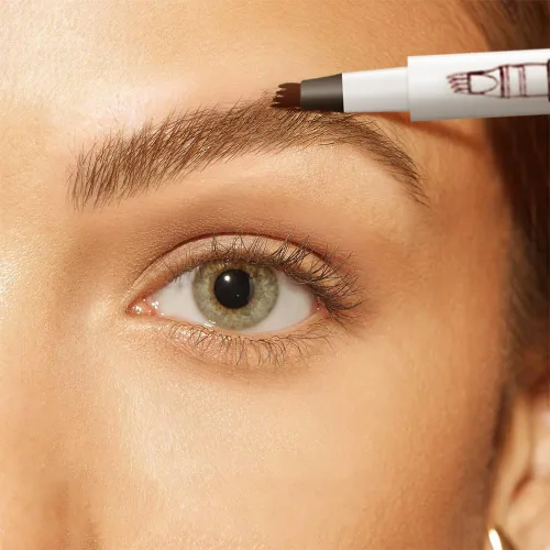 Vista 3 de Lápiz de cejas impermeable actualizado 2025 con punta de microtenedor, lápiz mágico 3D de cejas con 4 cabezas divididas a prueba de agua de larga