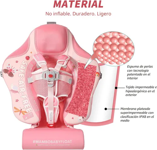 Vista 2 de Mambobaby Flotador con toldo mejorado no inflable para bebé, flotador inteligente de Mambo para natación, flotador de natación para bebé, flotador