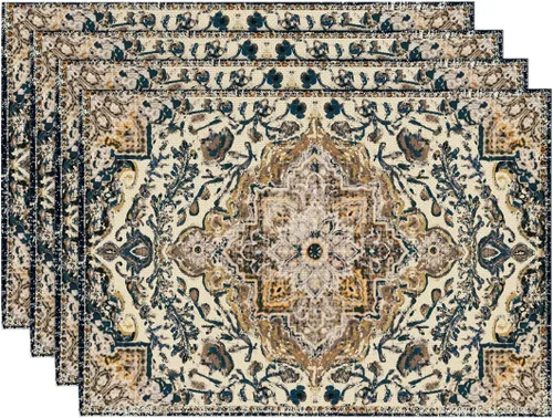 Vista 18 de Artoid Mode Juego de 4 manteles individuales estilo boho de plata, 30x46 cm rústicos de estilo granja para decoración mágica de mesa de otoño